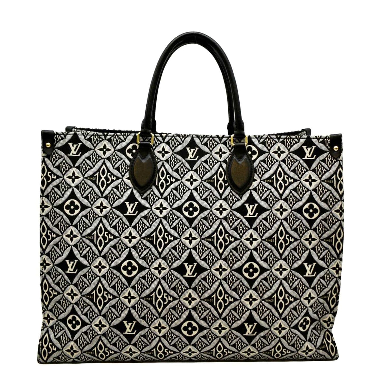 LOUIS VUITTON Onthego GM 1854 Jacquard Tote Bag Grey