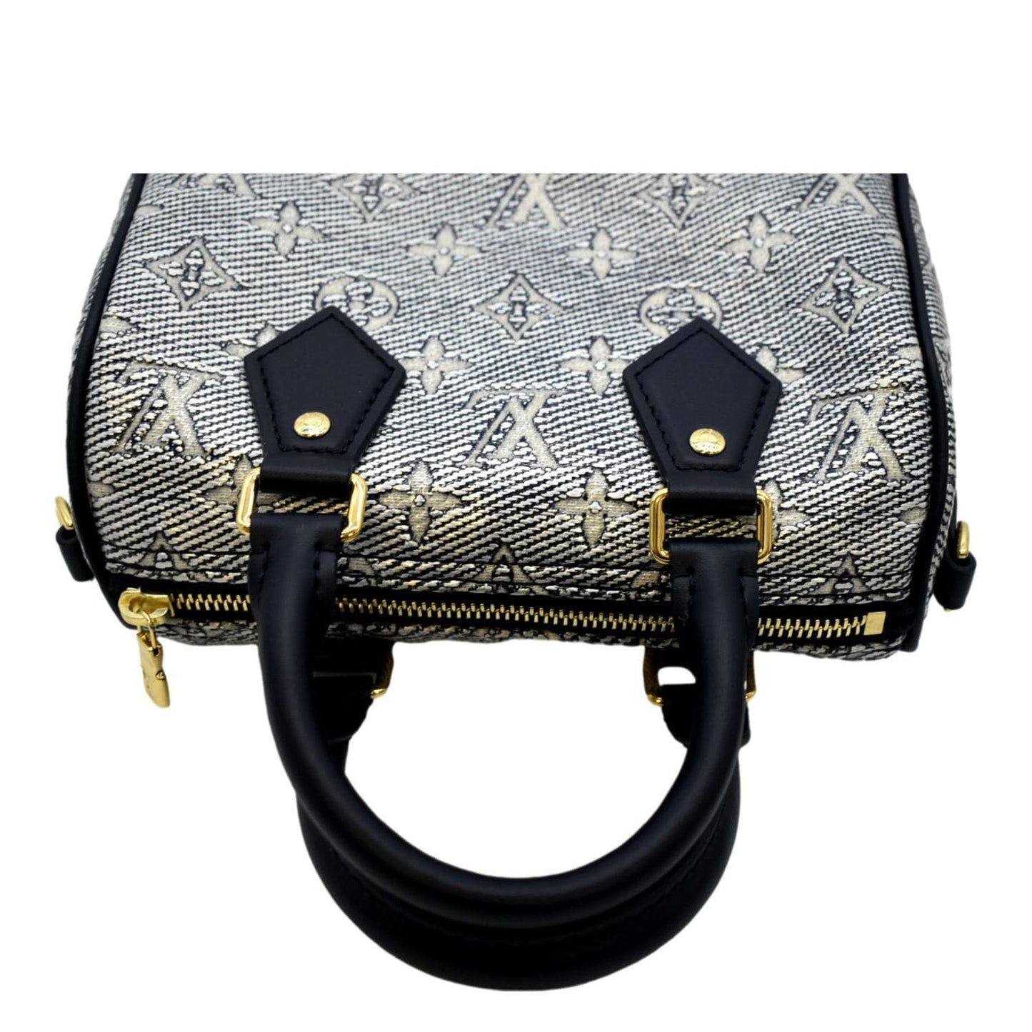 LOUIS VUITTON 20 Bandouliere Monogram Jacquard Canvas Satchel Bag Blue