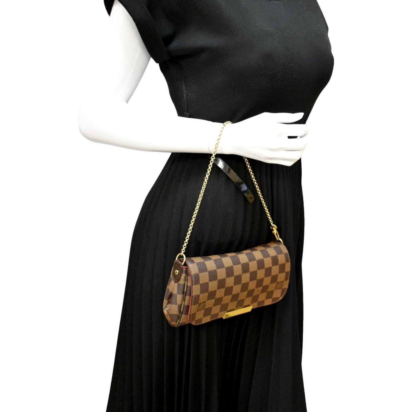 LOUIS VUITTON Favorite PM Damier Ebene Shoulder Bag Brown