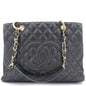 Chanel Beige Quilted Caviar Leather Grand Shopper GST Tote