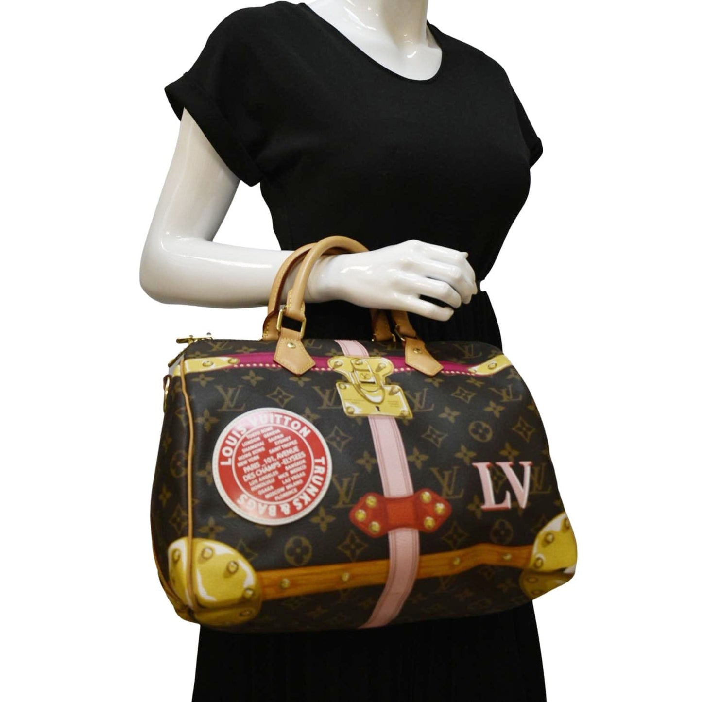 LOUIS VUITTON Summer Trunks 30 Monogram Canvas Satchel Bag Brown