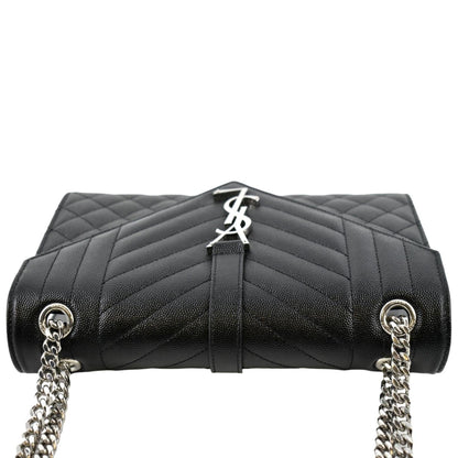 Saint Laurent Envelope Leather Black Shoulder Bag Style 13