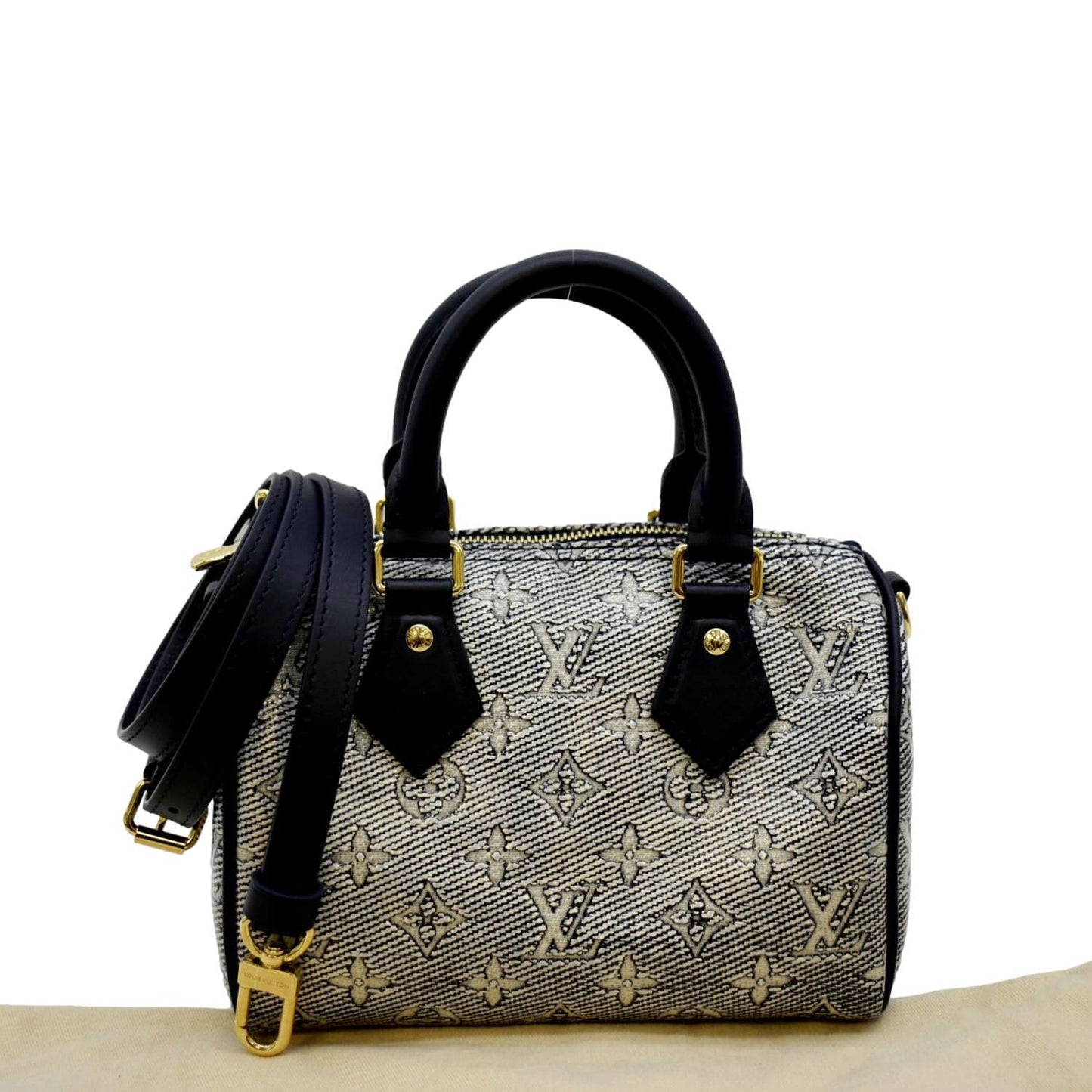 LOUIS VUITTON 20 Bandouliere Monogram Jacquard Canvas Satchel Bag Blue