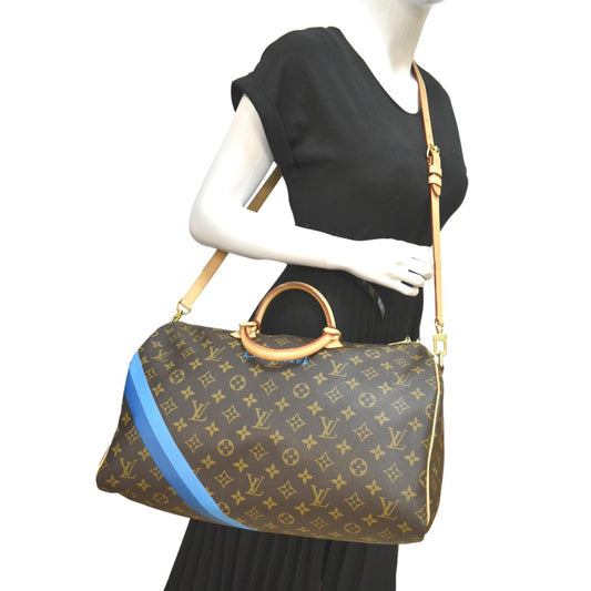 LOUIS VUITTON 40 Bandouliere Heritage Monogram Canvas Travel Bag Brown