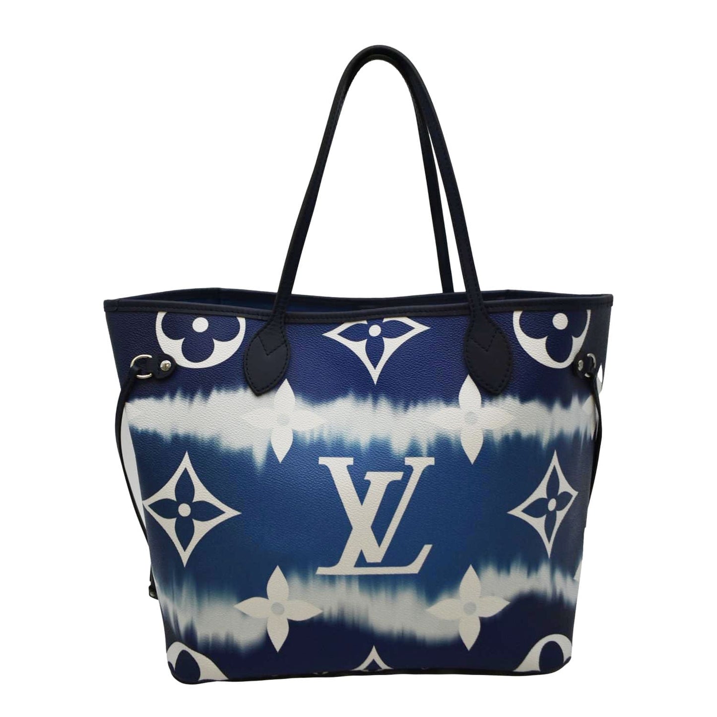 LOUIS VUITTON Neverfull MM Escale Monogram Canvas Shoulder Bag Blue