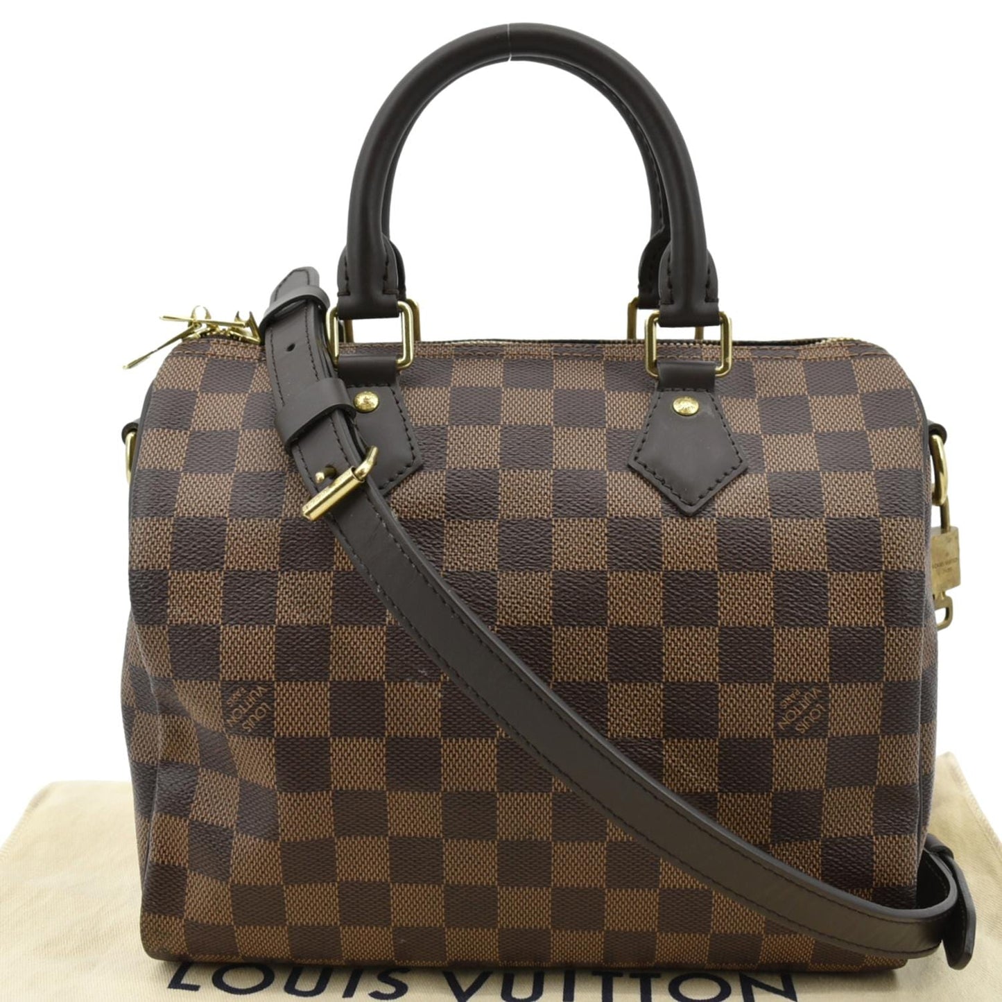 LOUIS VUITTON 25 Bandouliere Damier Ebene Shoulder Bag Brown