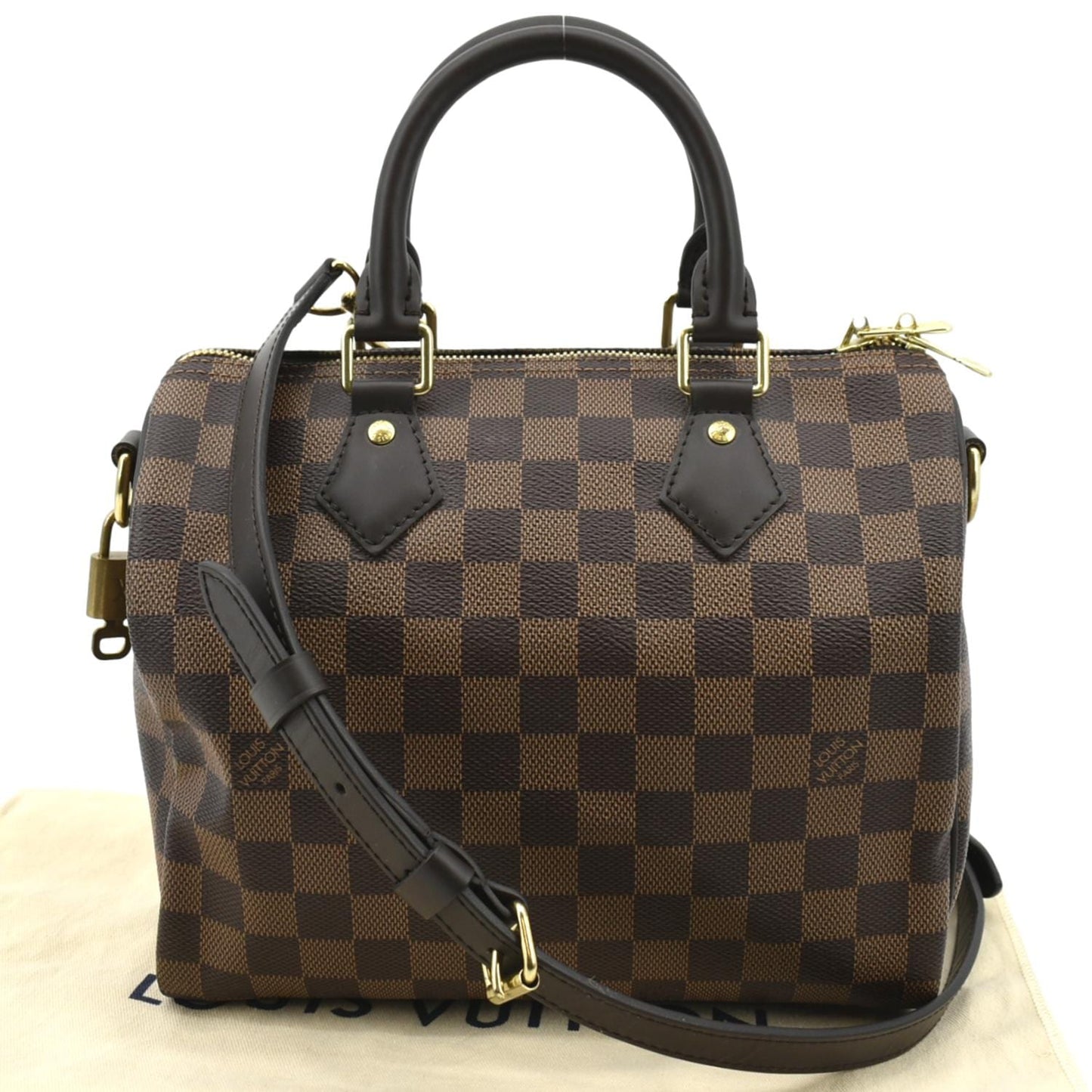 LOUIS VUITTON 25 Bandouliere Damier Ebene Shoulder Bag Brown