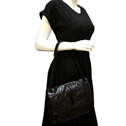 Saint Laurent Niki Leather Black Shoulder Bag Style 2
