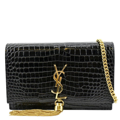 Saint Laurent Kate Leather Black Shoulder Bag Style 12