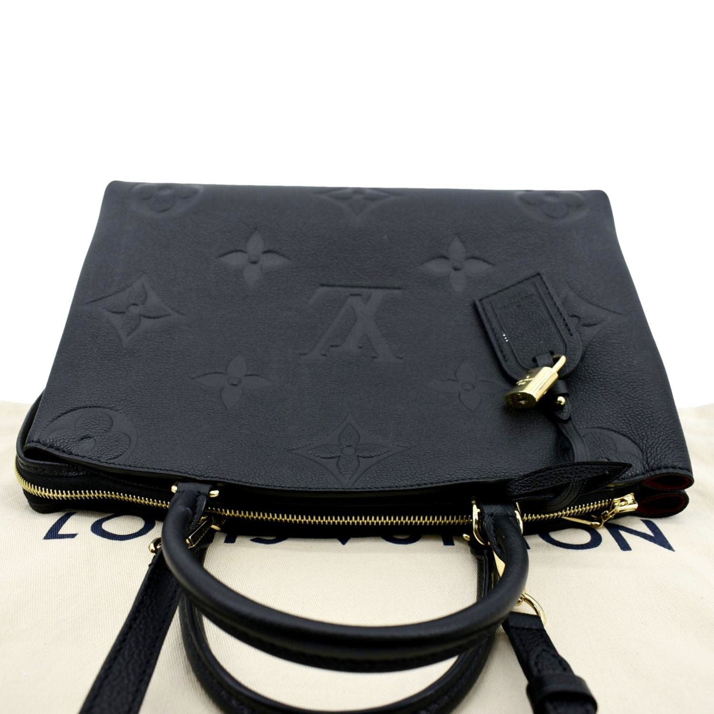 LOUIS VUITTON Grand Palais MM Monogram Empreinte Leather Shoulder Bag Black