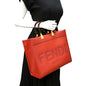 Fendi Sunshine Leather Red Tote Bag Style 20