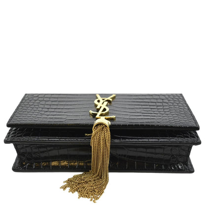 Saint Laurent Kate Leather Black Shoulder Bag Style 12