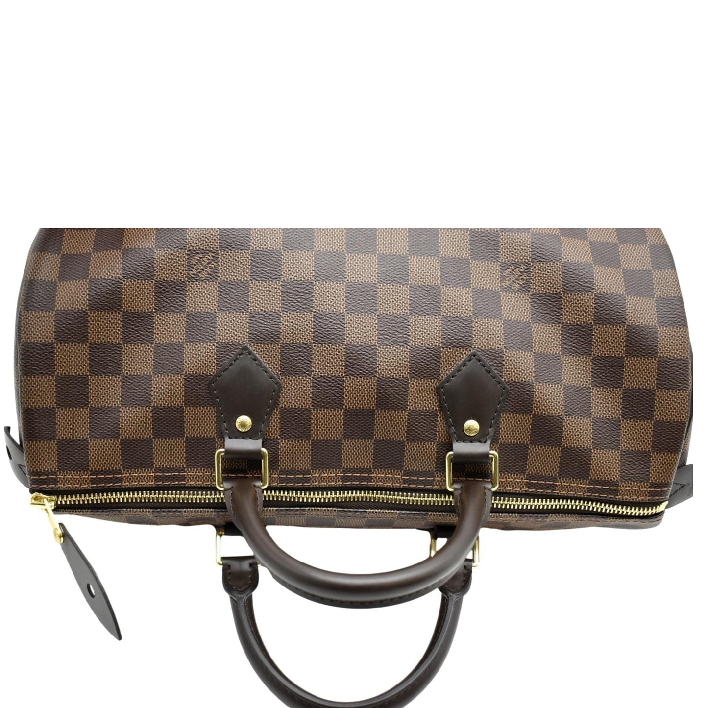 LOUIS VUITTON 35 Damier Ebene Satchel Bag Brown