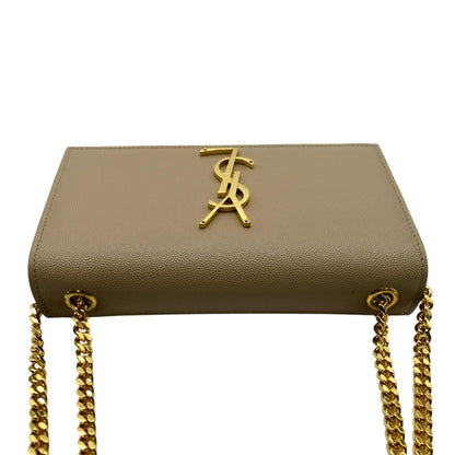 Saint Laurent Kate Leather Beige Crossbody Style 3