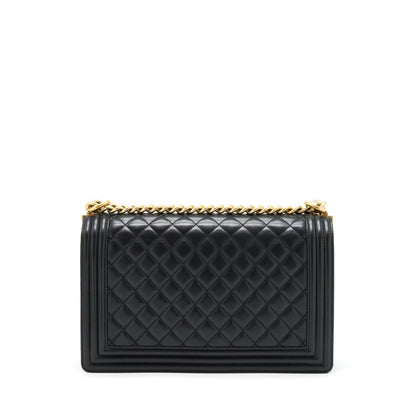 Chanel Boy Bag New Medium (28cm) Lambskin Black Ruthenium GHW