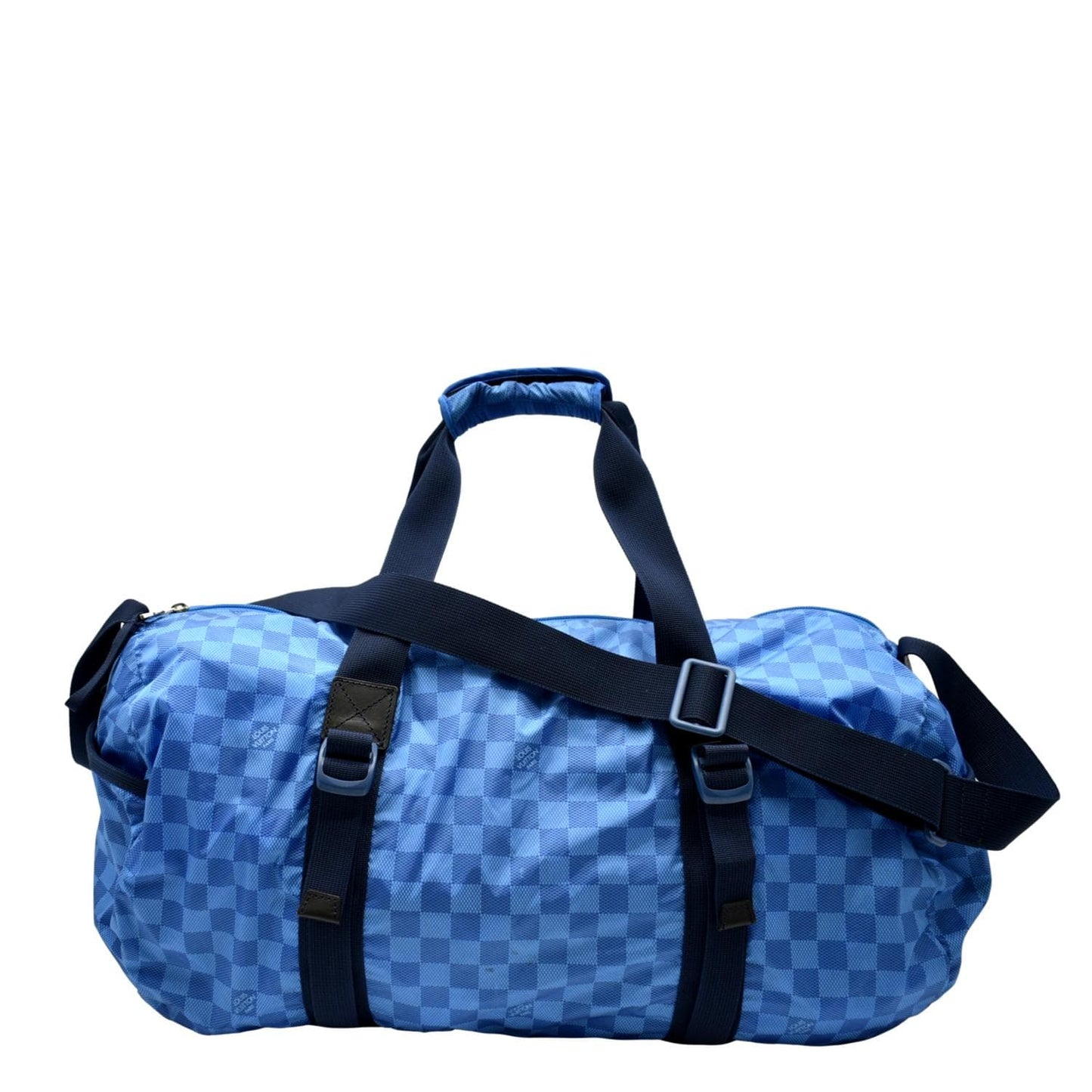 LOUIS VUITTON Keepall 50 Adventure Practical Nylon Damier Masai Duffle Travel Bag Blue - Final