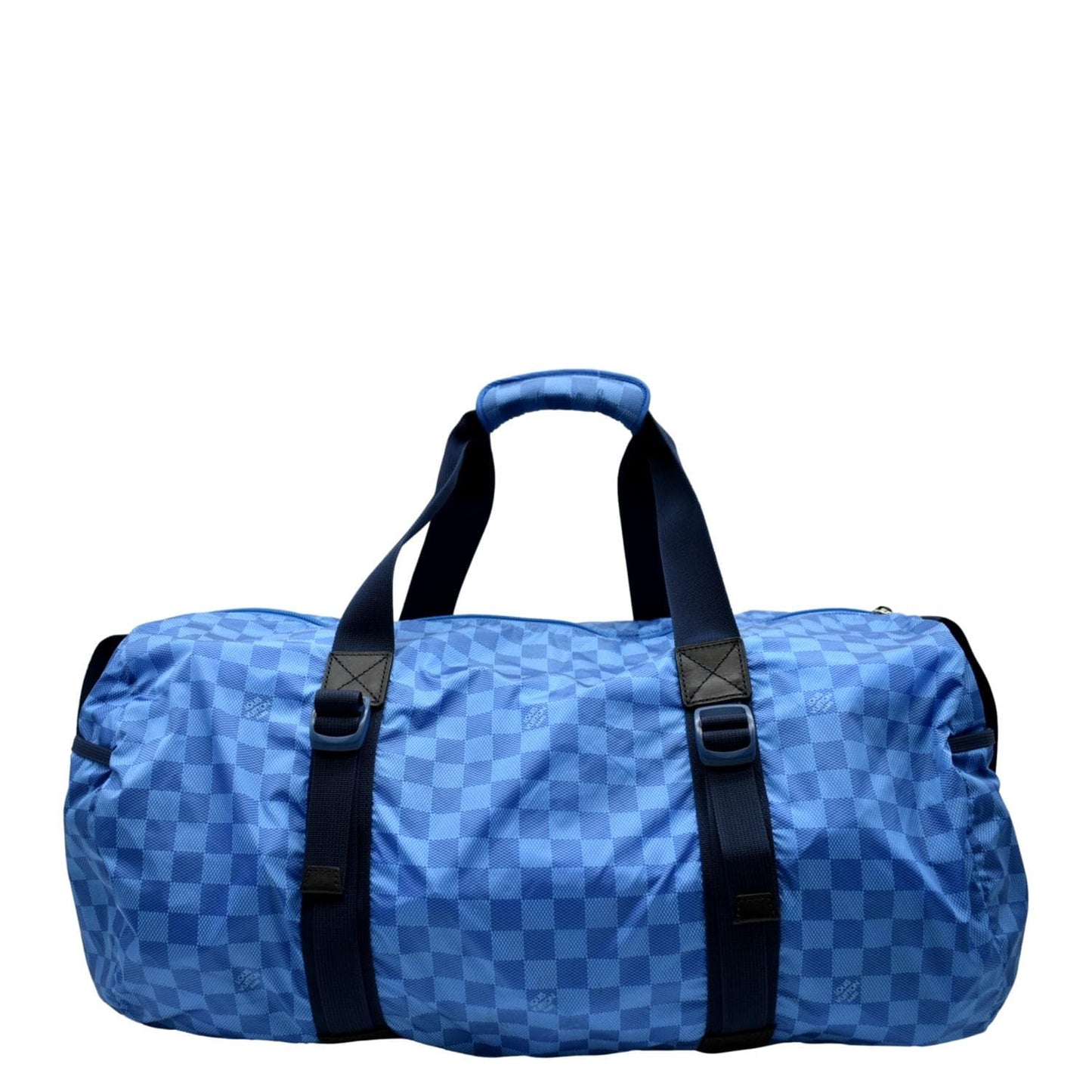 LOUIS VUITTON Keepall 50 Adventure Practical Nylon Damier Masai Duffle Travel Bag Blue - Final