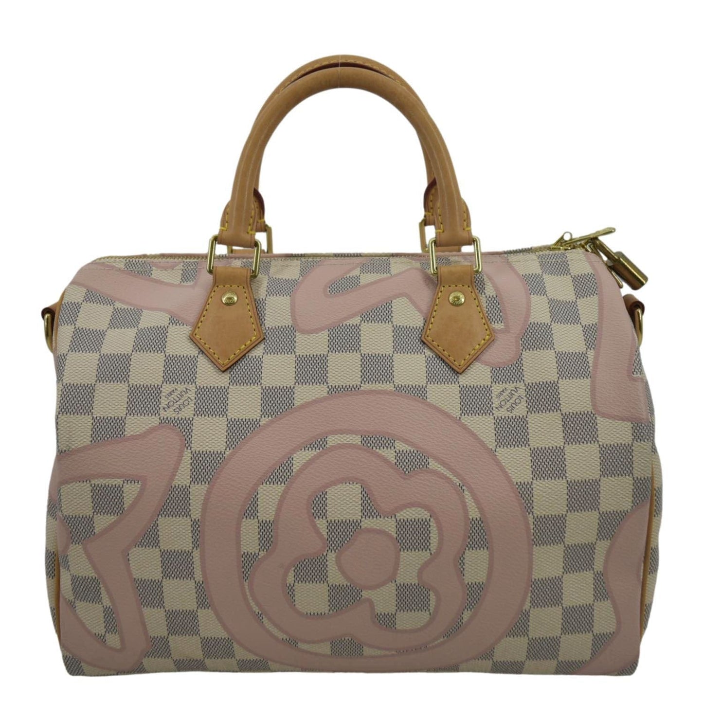 LOUIS VUITTON Tahitienne 30 Damier Azur Satchel Bag Rose Ballerine