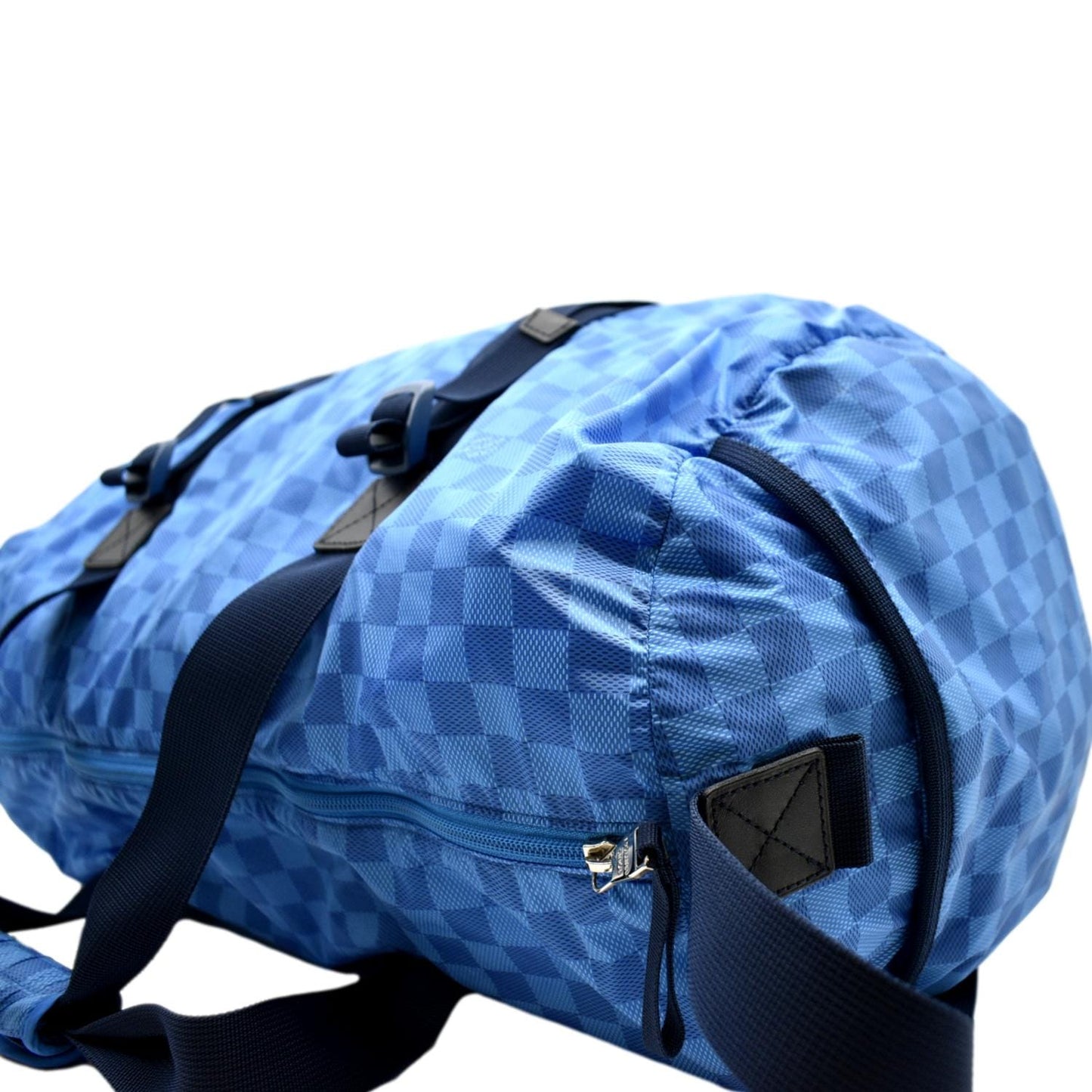 LOUIS VUITTON Keepall 50 Adventure Practical Nylon Damier Masai Duffle Travel Bag Blue - Final