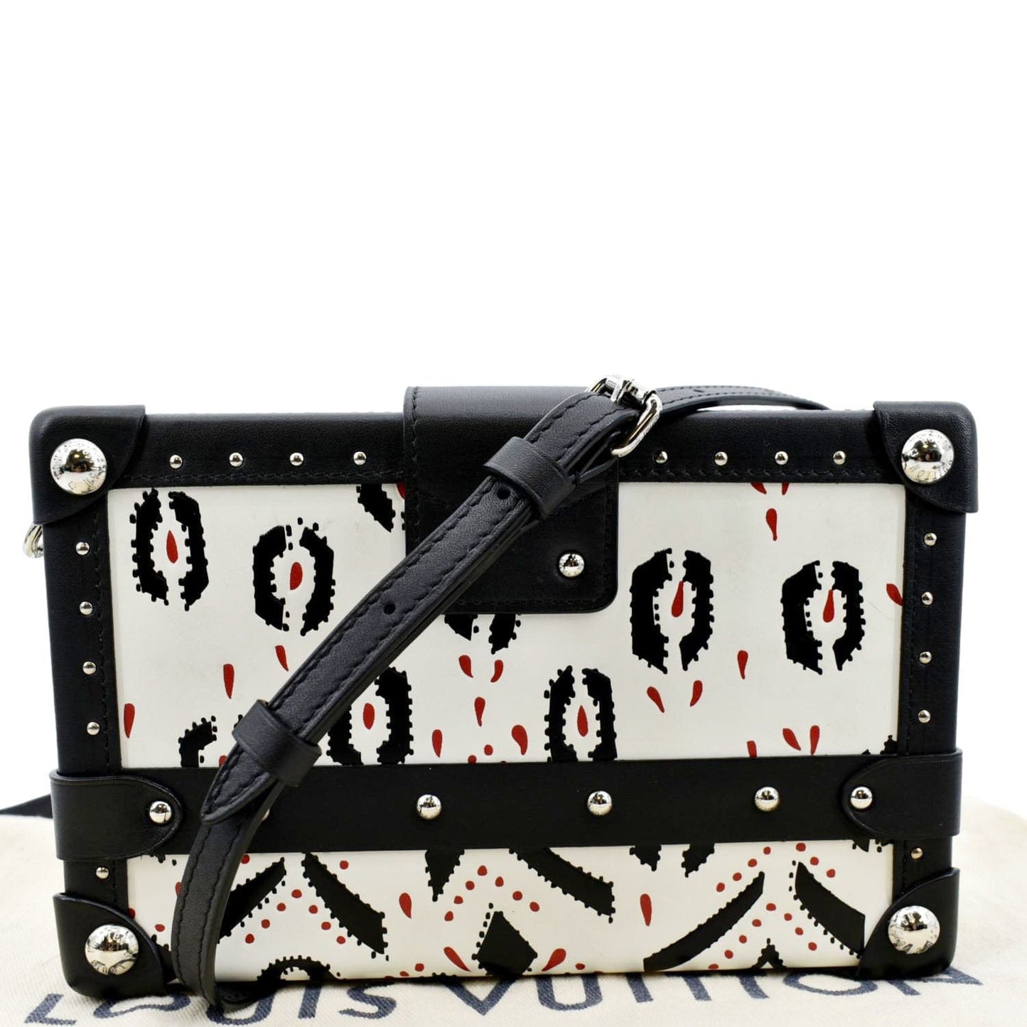 LOUIS VUITTON Petite Malle Graphic Print Leather Crossbody Bag Black/Multicolor