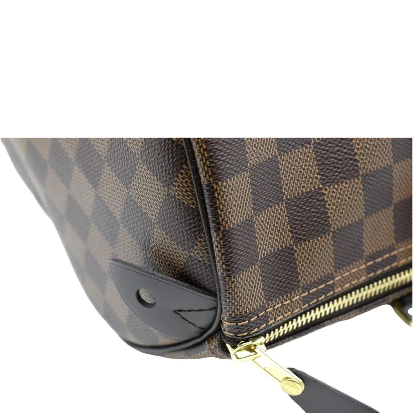LOUIS VUITTON 35 Damier Ebene Satchel Bag Brown