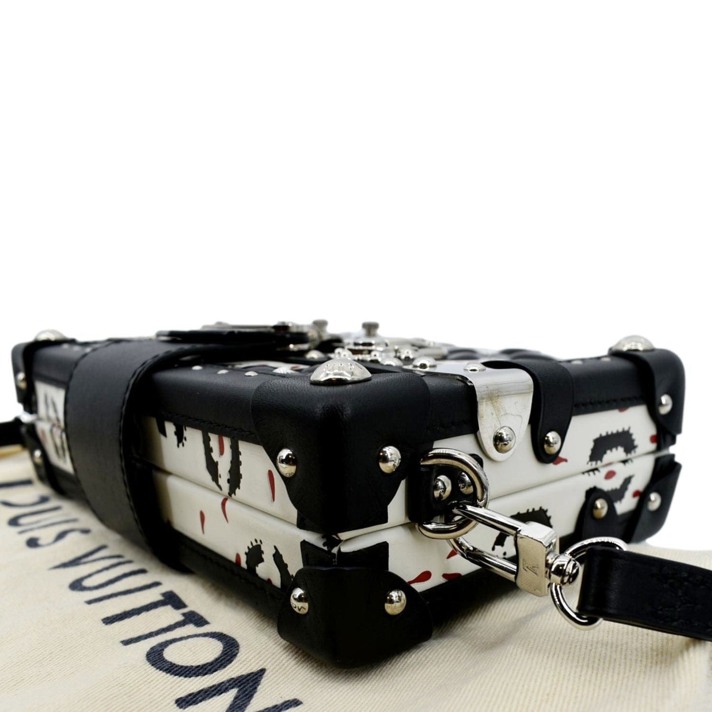 LOUIS VUITTON Petite Malle Graphic Print Leather Crossbody Bag Black/Multicolor