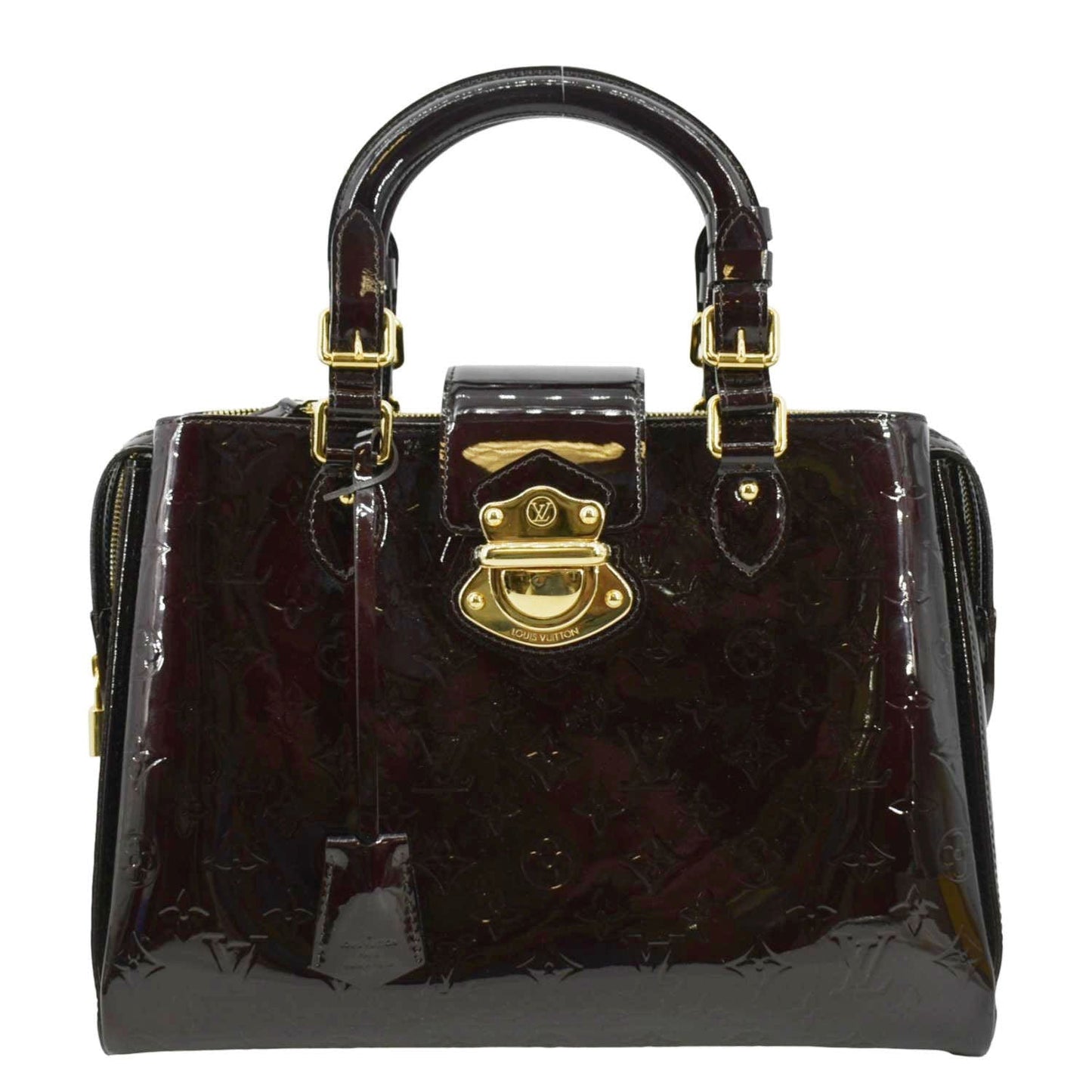 LOUIS VUITTON Melrose Avenue Monogram Vernis Leather Satchel Bag Amarante