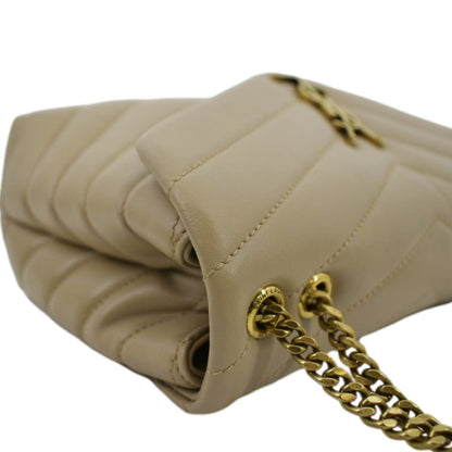 Saint Laurent Loulou Leather Beige Crossbody Leather
