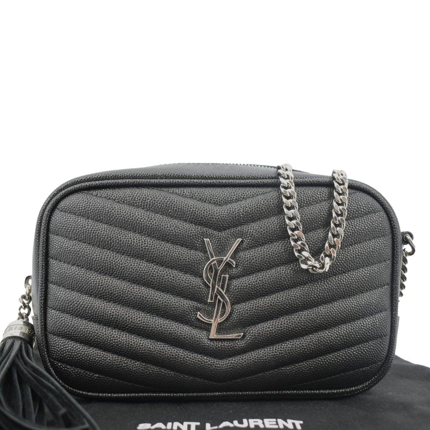 Saint Laurent Lou Leather Black Crossbody Style 26
