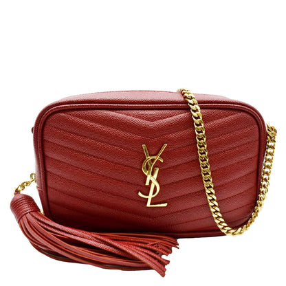 Saint Laurent Lou Leather Red Crossbody Style 11