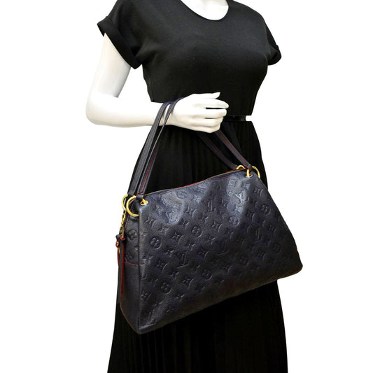 LOUIS VUITTON Ponthieu PM Empreinte Leather Shoulder Bag Navy Blue