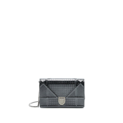 Dior Diorama Wallet On Chain Metallic Grey