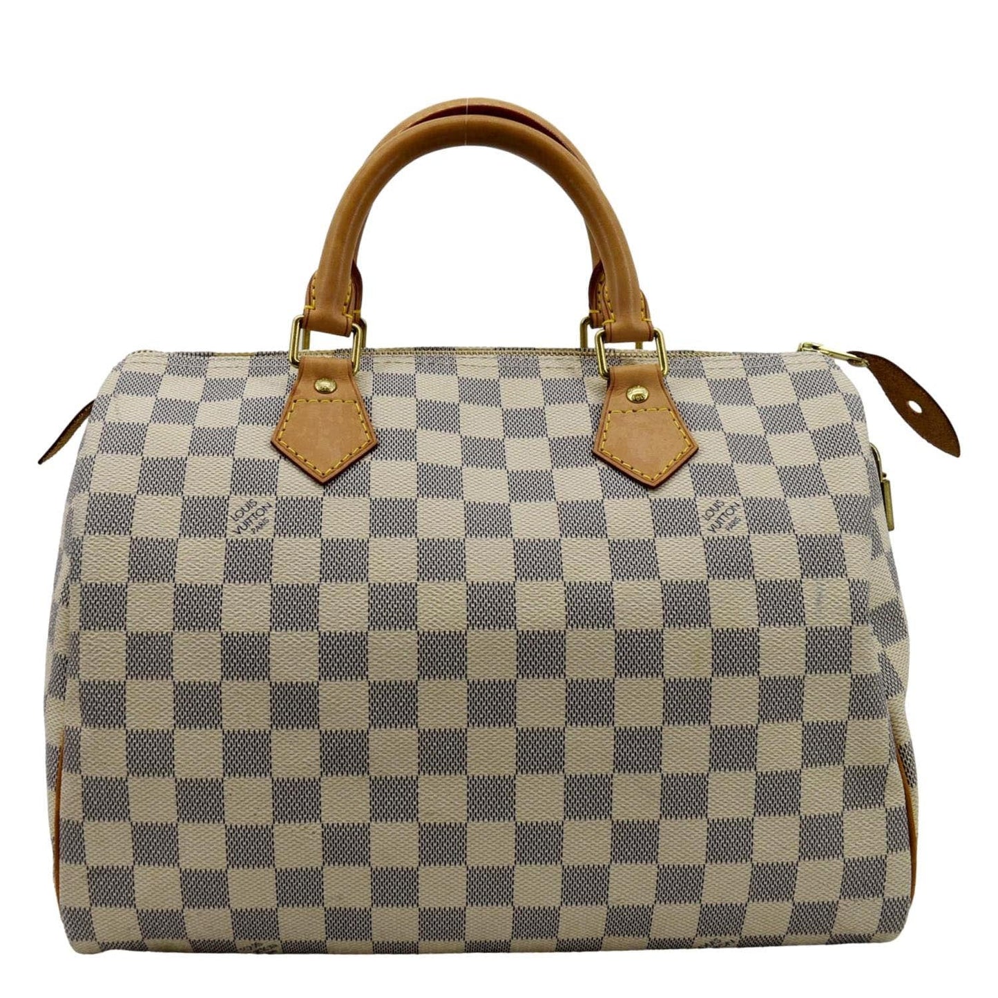 LOUIS VUITTON 30 Damier Azur Satchel Bag White