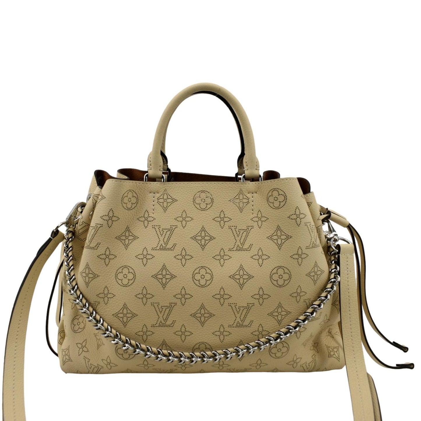 LOUIS VUITTON Bella Mahina Calf Leather Tote Shoulder Bag Cream