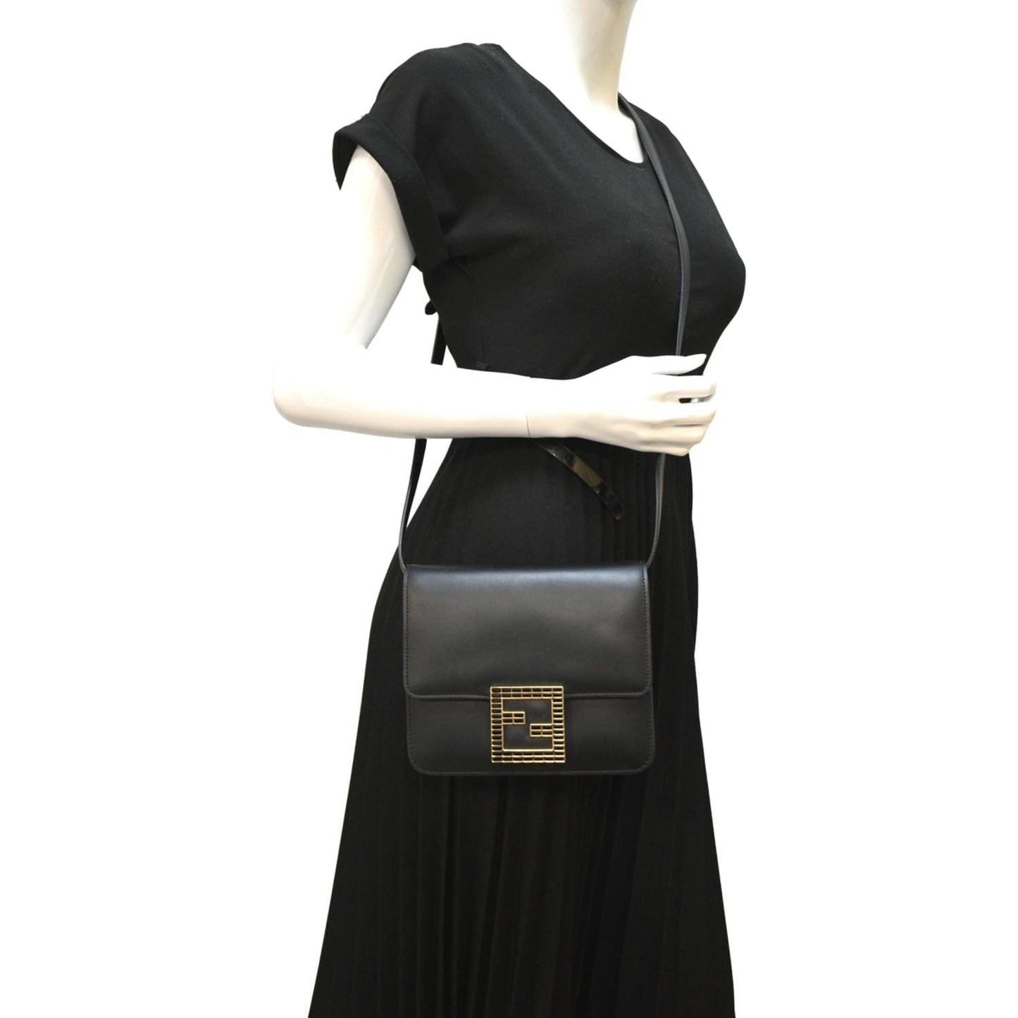 Fendi Luxury Leather Black Crossbody Style 5