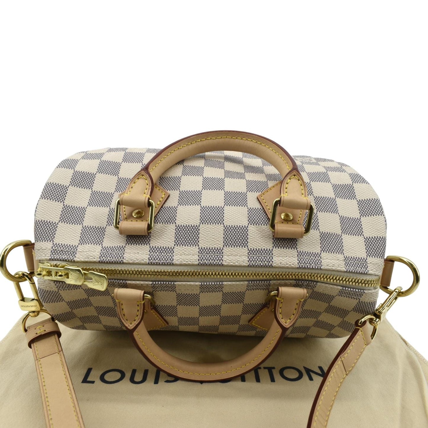 LOUIS VUITTON 25 Bandouliere Damier Azur Shoulder Bag White
