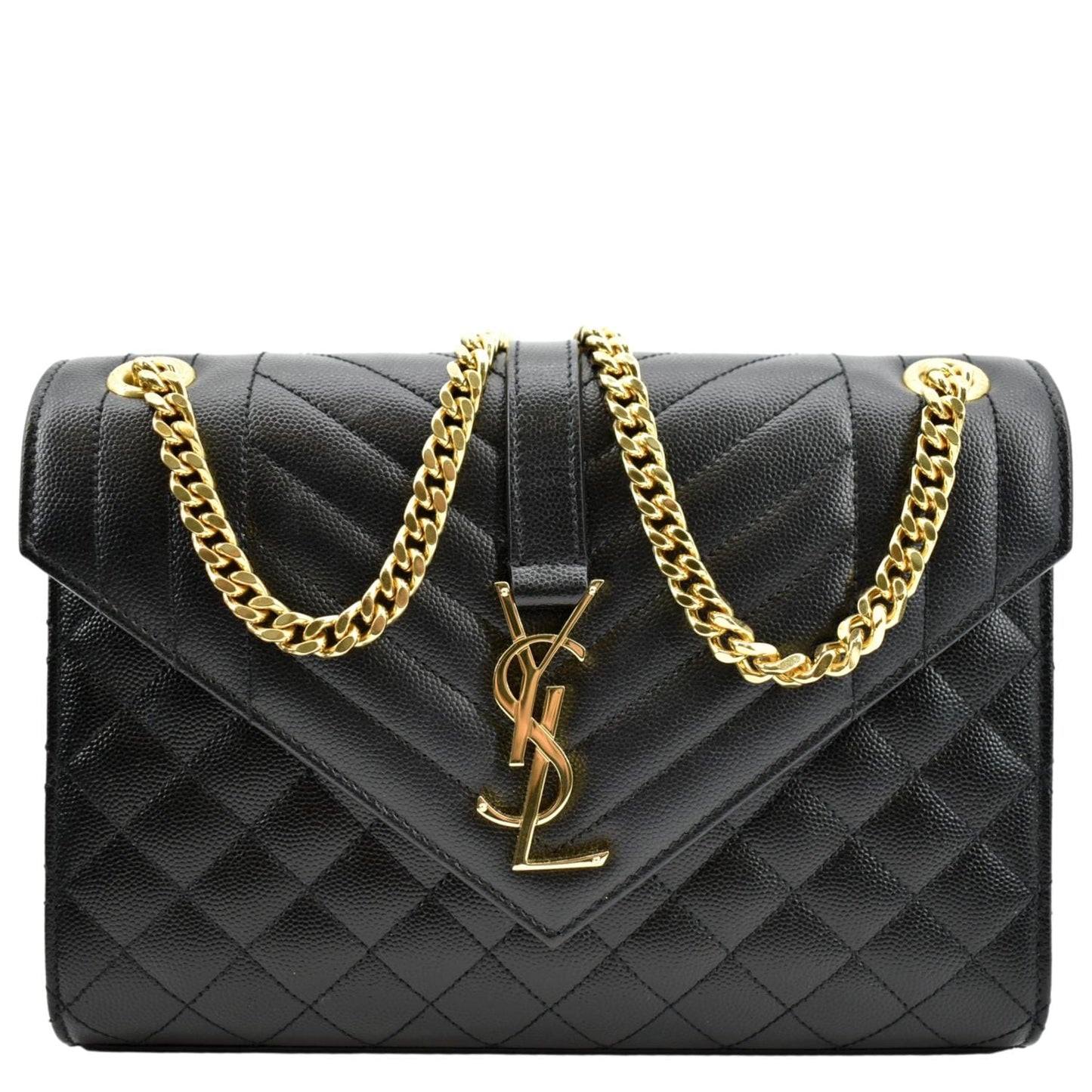 Saint Laurent Envelope Leather Black Crossbody Leather
