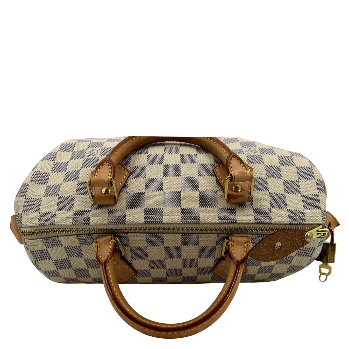 LOUIS VUITTON 30 Damier Azur Satchel Bag White