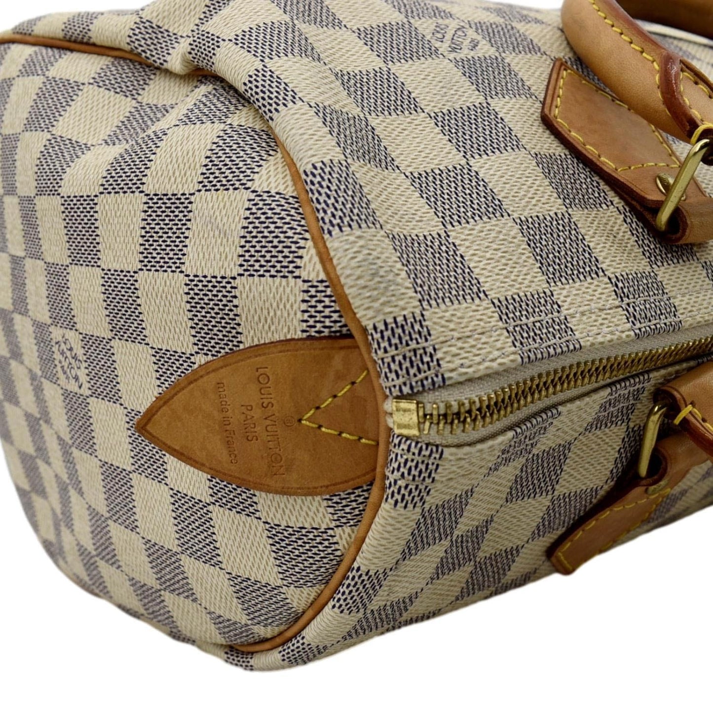 LOUIS VUITTON 30 Damier Azur Satchel Bag White