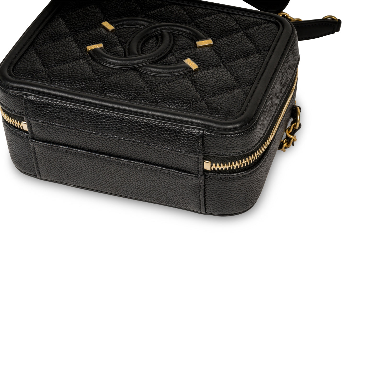 Chanel Vanity Caviar Black Clutch Style 8