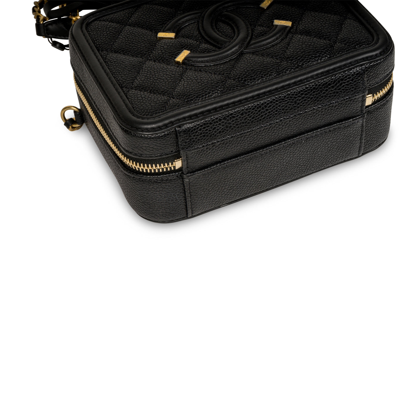 Chanel Vanity Caviar Black Clutch Style 8