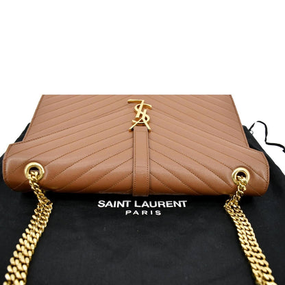 Saint Laurent Envelope Leather Red Shoulder Bag Style 10