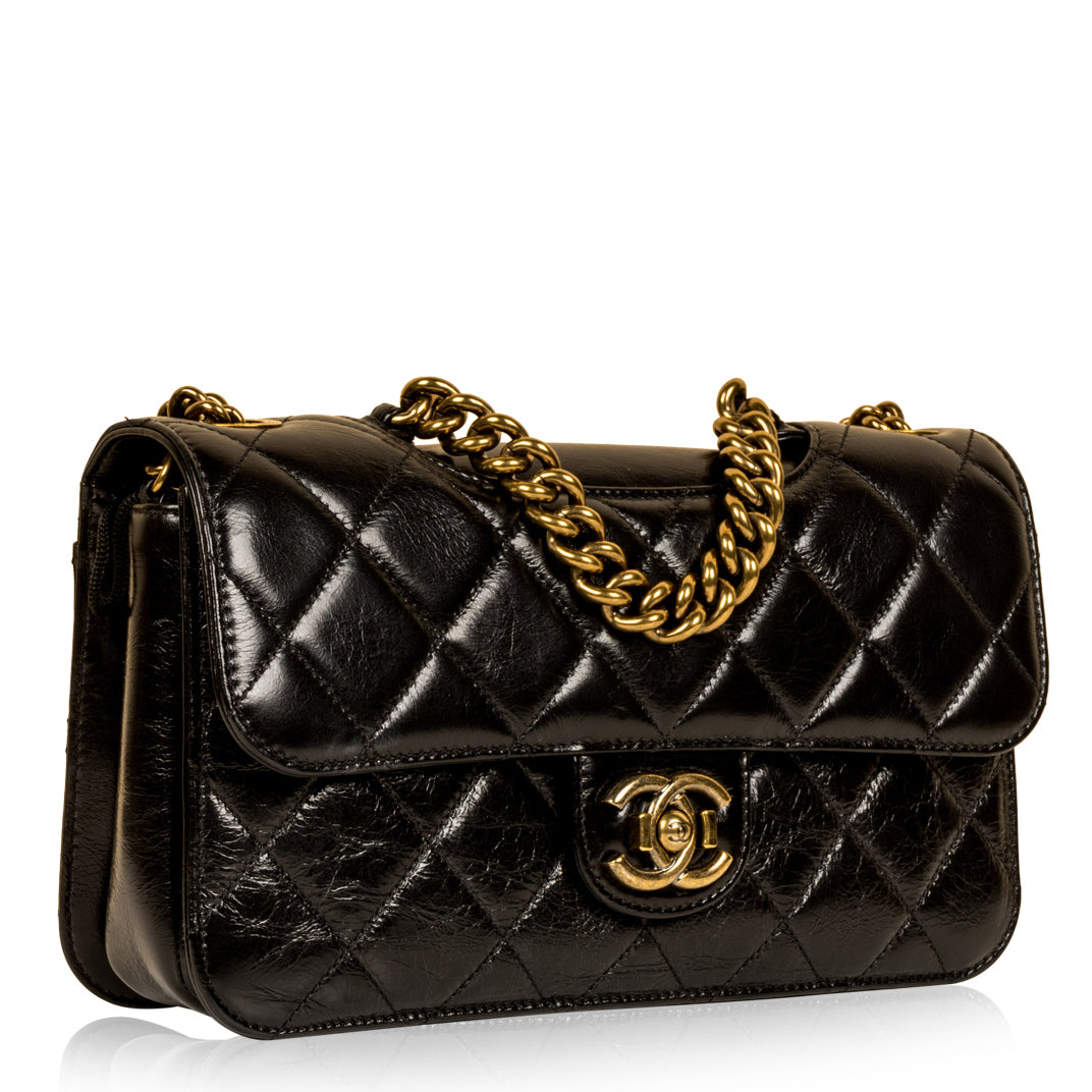 Chanel Classic Flap Caviar Black Shoulder Bag Style 145
