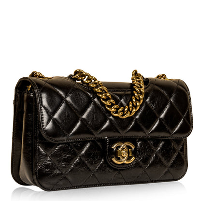 Chanel Classic Flap Caviar Black Shoulder Bag Style 145
