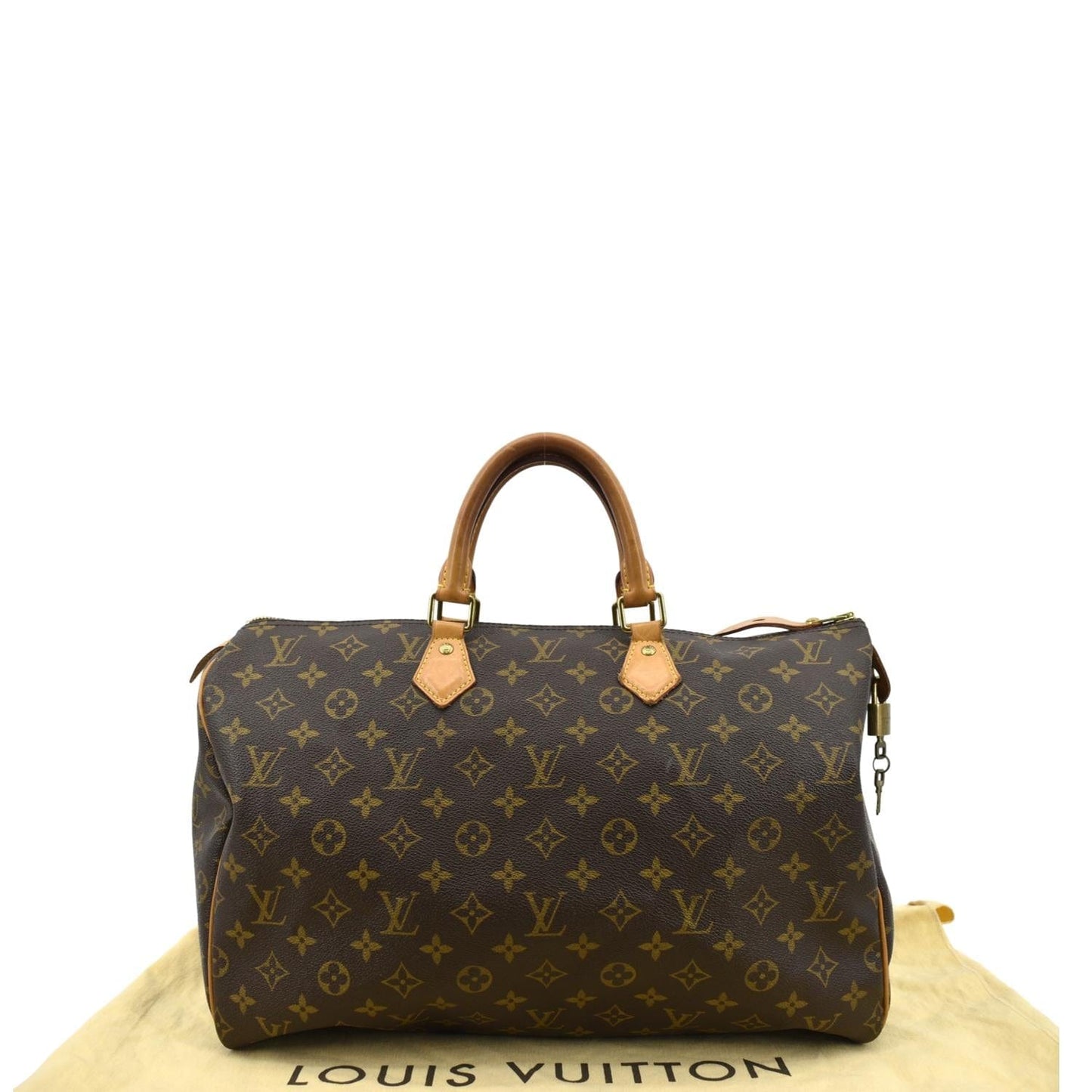LOUIS VUITTON 40 Monogram Canvas Satchel Bag Brown