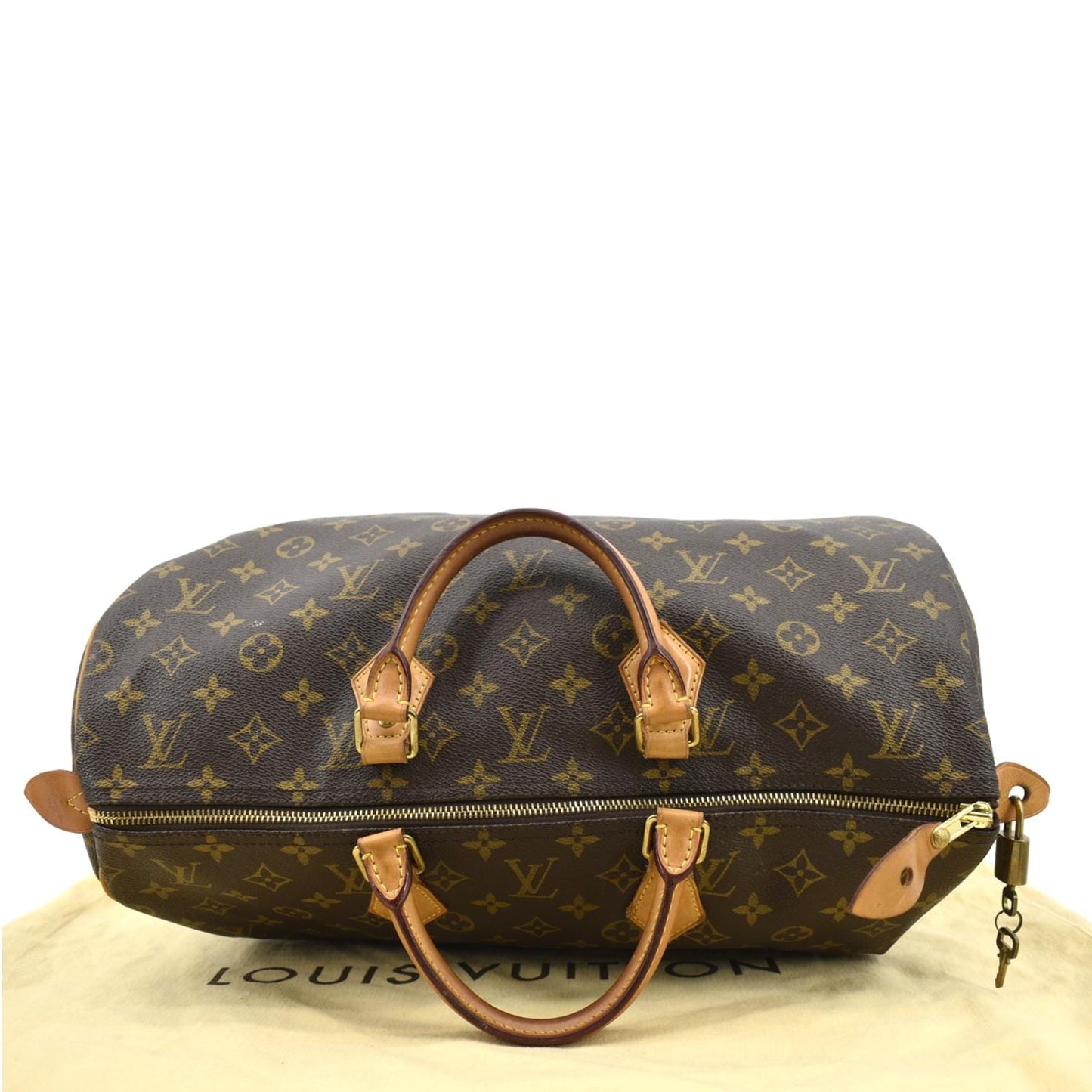 LOUIS VUITTON 40 Monogram Canvas Satchel Bag Brown
