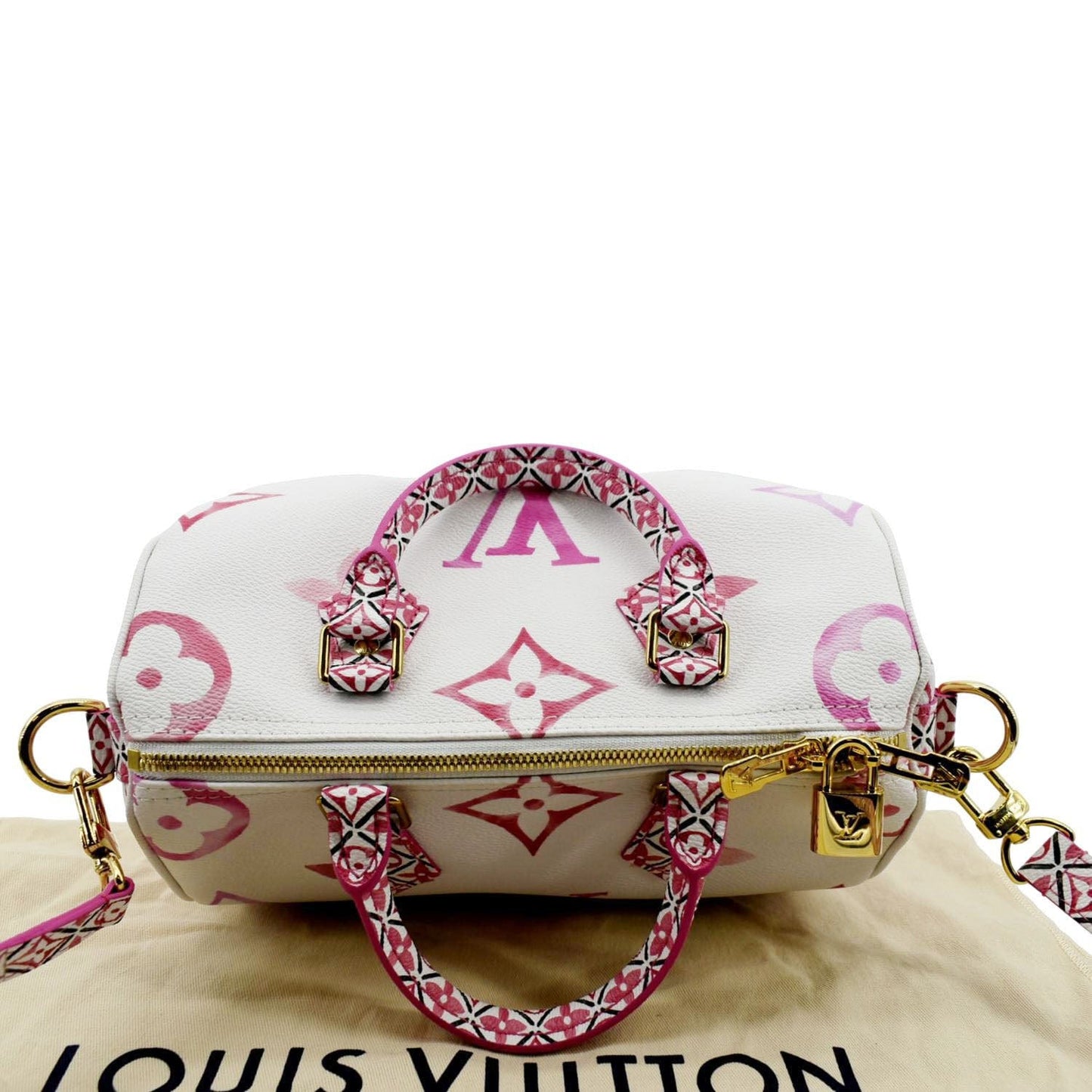 LOUIS VUITTON 25 Bandouliere Giant Monogram Canvas Shoulder Bag Pink