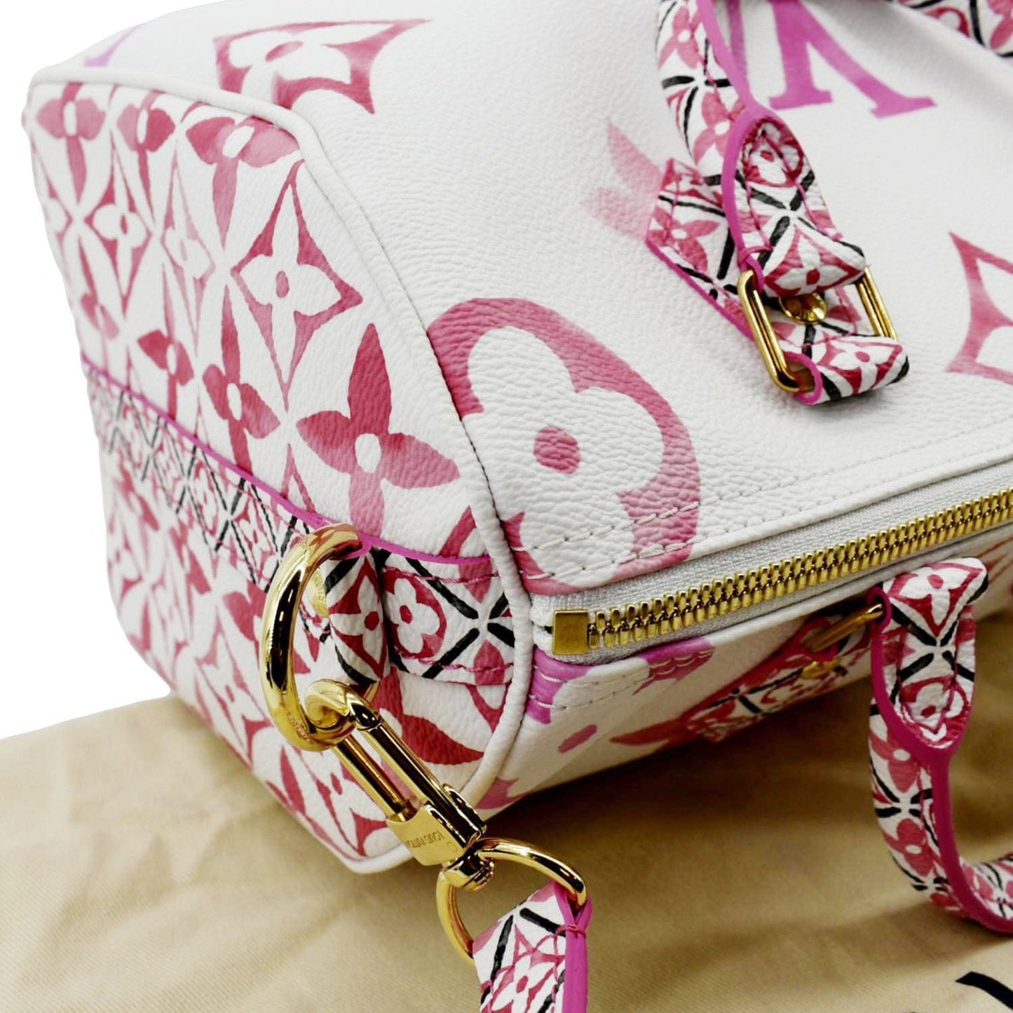 LOUIS VUITTON 25 Bandouliere Giant Monogram Canvas Shoulder Bag Pink