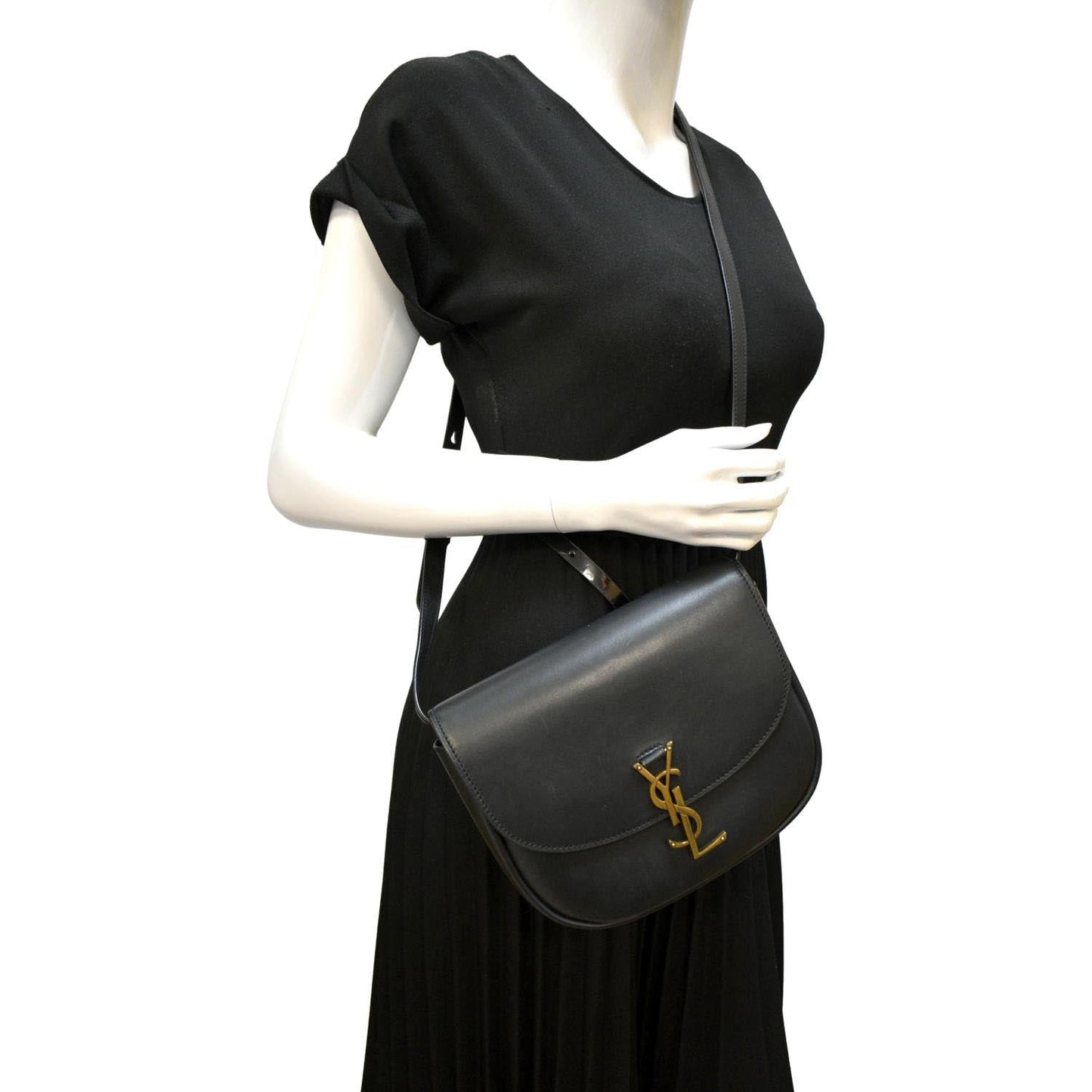 Saint Laurent Kaia Leather Black Crossbody