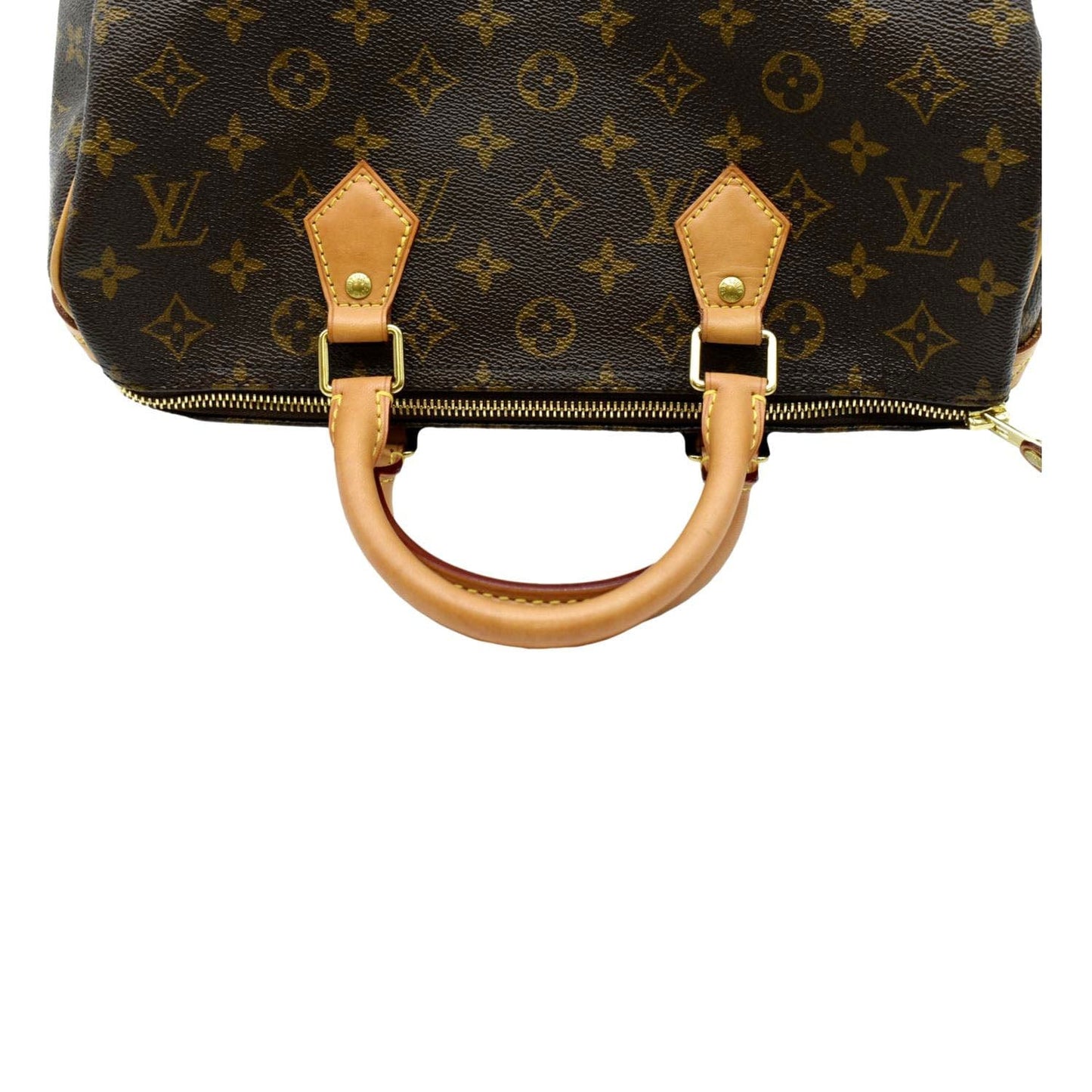 LOUIS VUITTON 30 Monogram Canvas Satchel Bag Brown